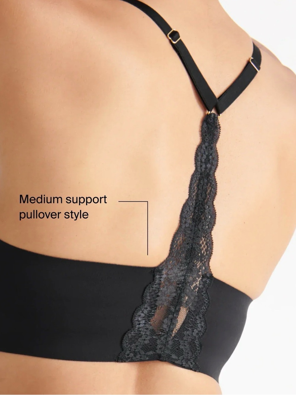 Knix Black XXXL Wire-Free Support Bra – 42 A/B/C – Lace Detail